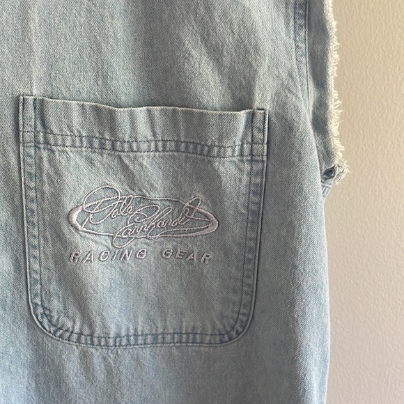 Vintage Racing Dale Earnhardt Denim Fringe Button Front Tank Top - Picture 3 of 13
